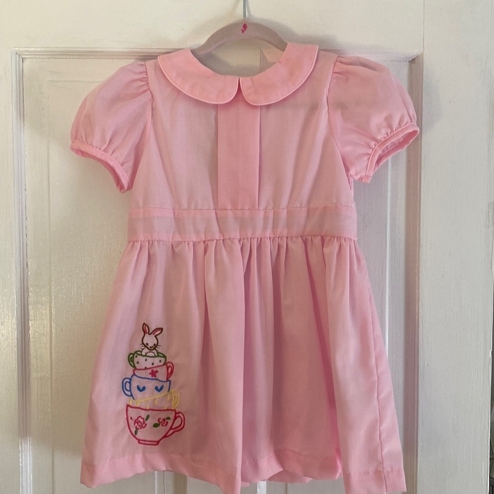 The Oaks Apparel Easter Tea Cup Bunny Dress. Size 3T